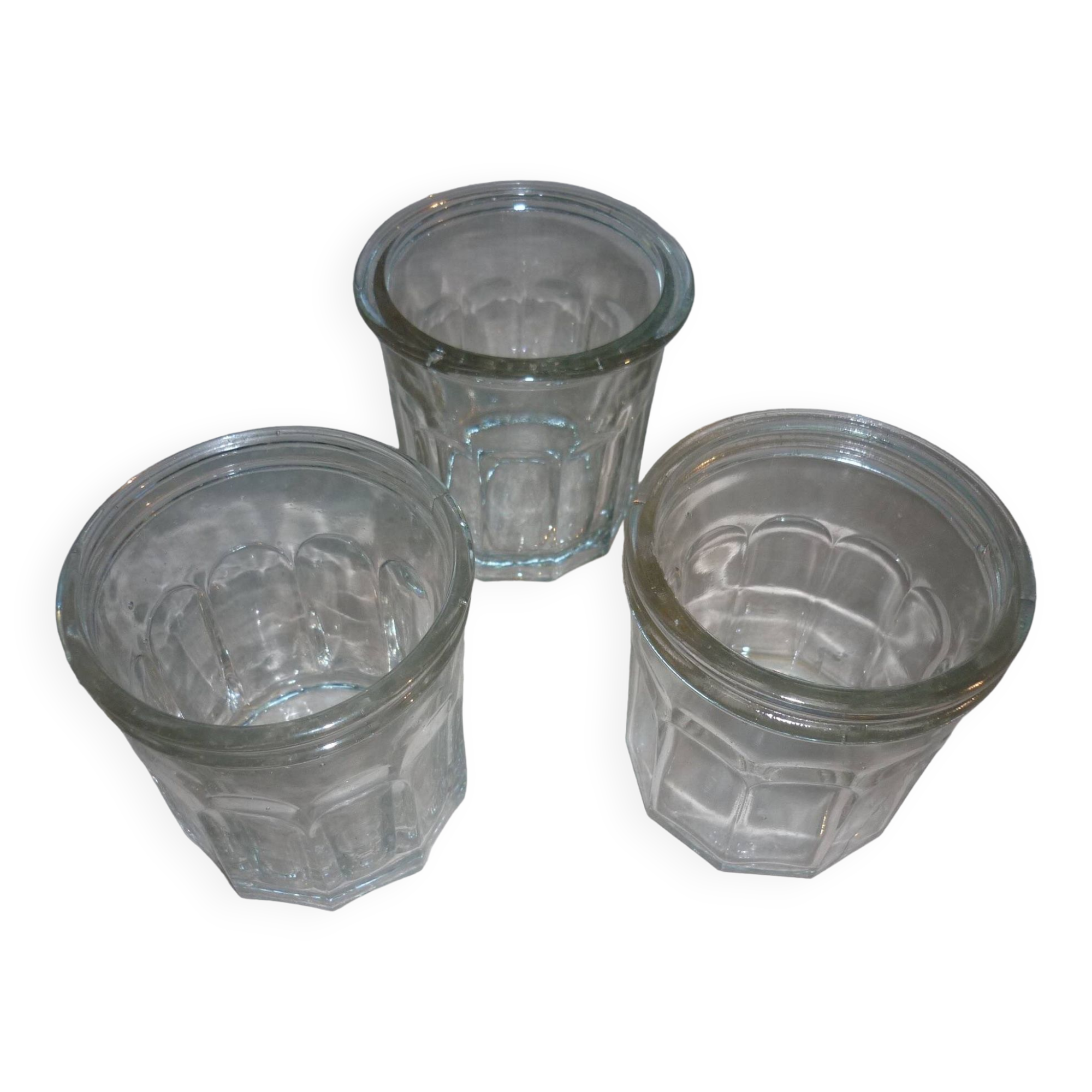 3 old jam jars of 375 ml