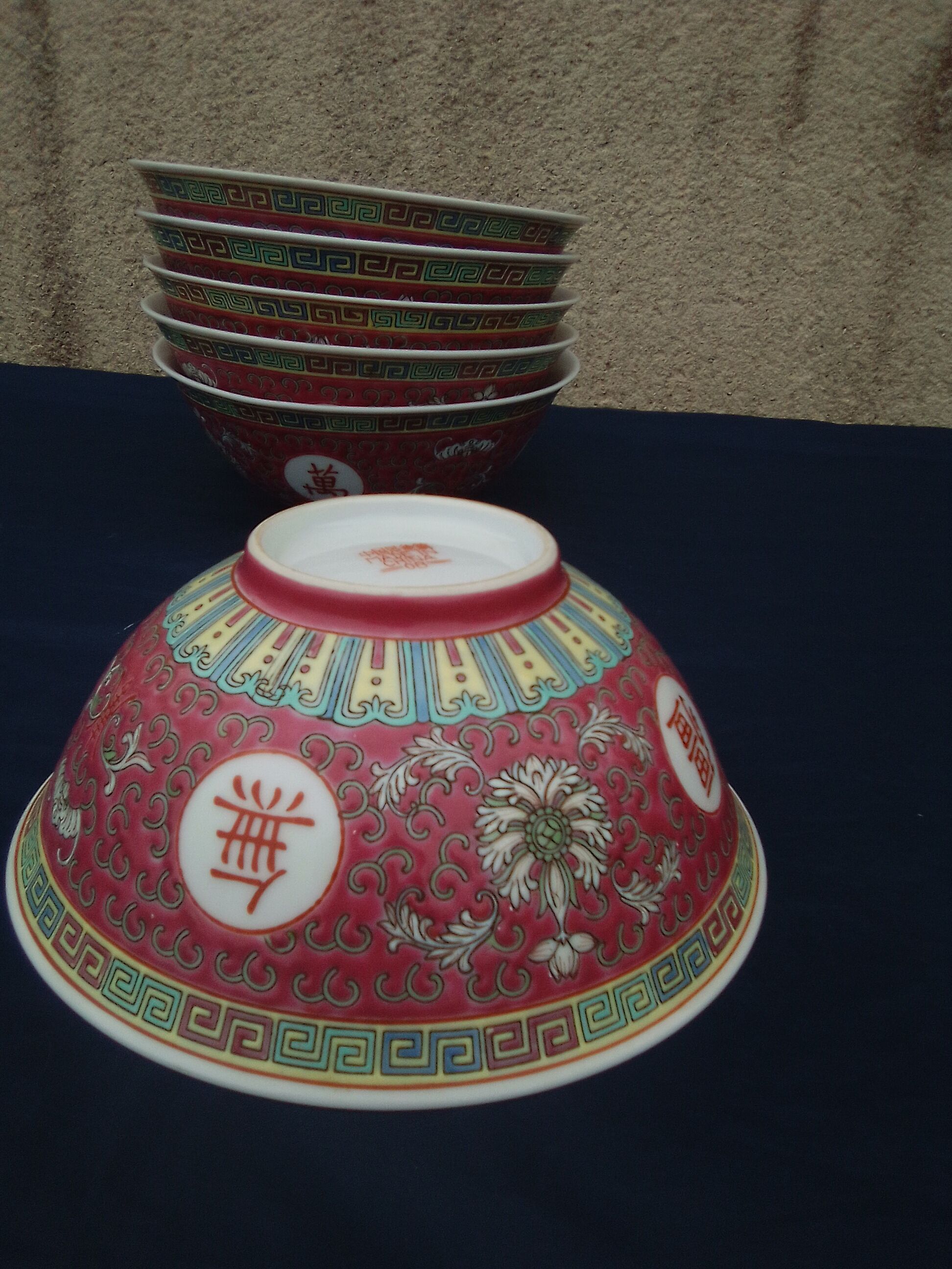 5 soup bowls in chinese earthenware diam 16.5 cm