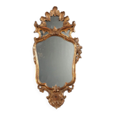 Miroir ancien baroque en bois sculpté et doré, Italie, XVIIIe siècle