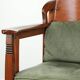 Set of 2 Art Nouveau/Jugendstil dining chairs with suede upholstery