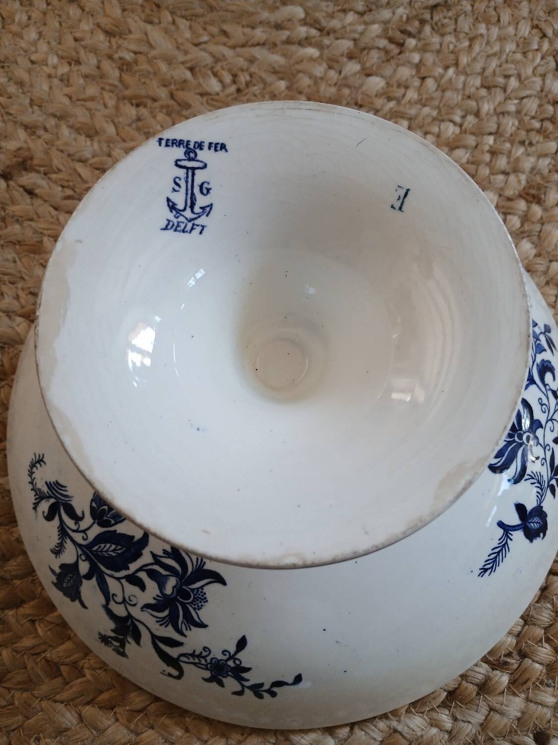 Antique compote dish in ironstone