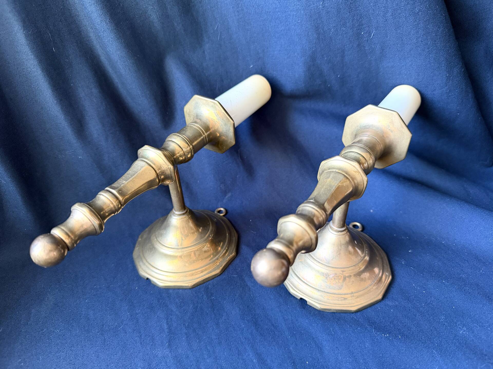 Pair of Solid Brass Antique wall lamps Sconces