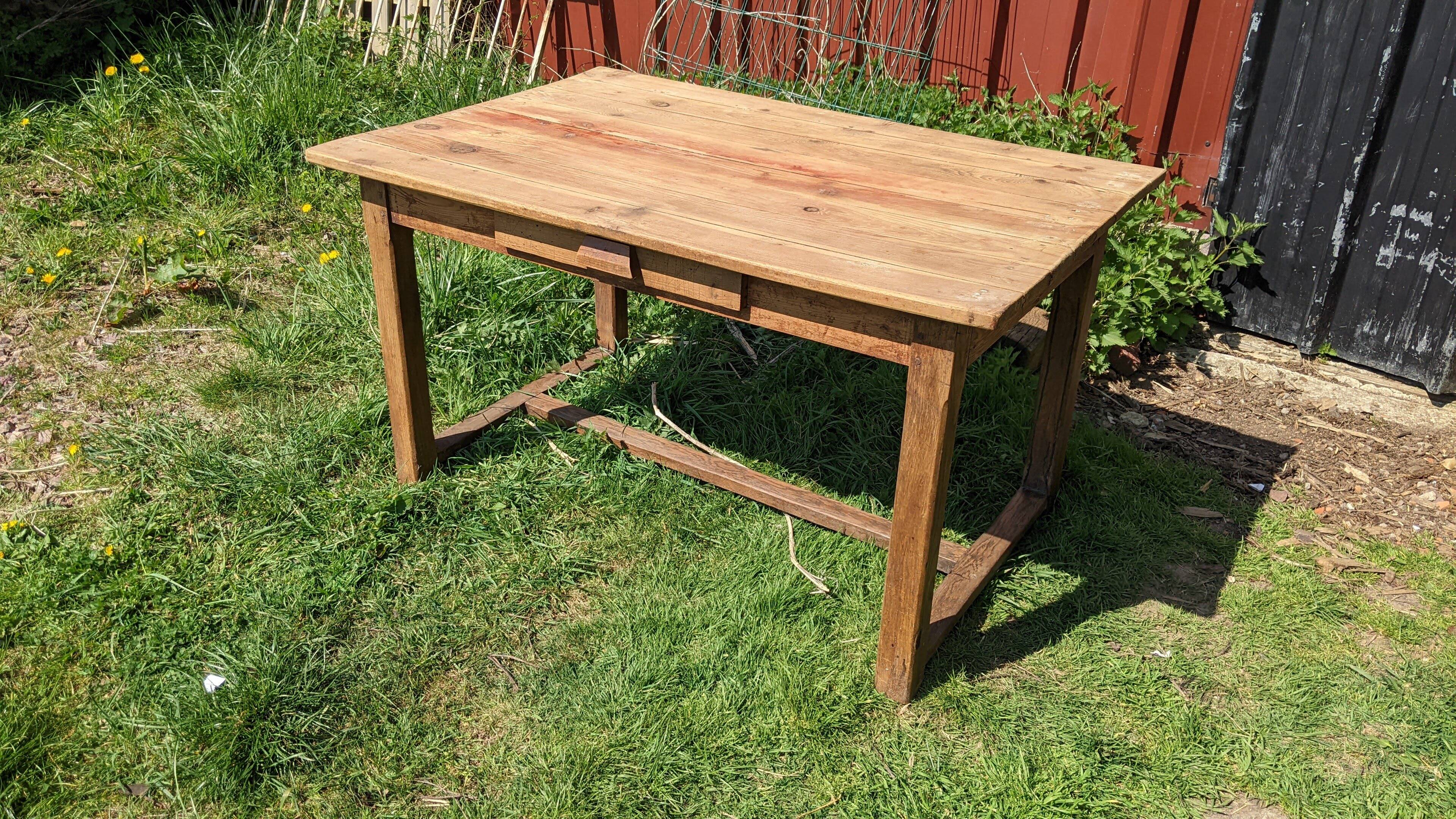 Old farmhouse table with drawer