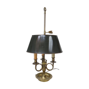 Lampe bouillotte XIXème bronze doré aux cors de chasse