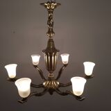 Art Deco bronze chandelier circa 1930