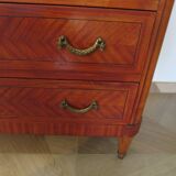 Louis XVI chest of drawers - Bronze - Butterfly wood veneer marquetry - 1930