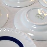 Lot de 5 assiettes à dessert 19,6cm bleues et blanches