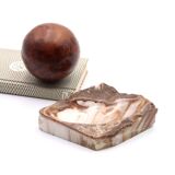 Empty pocket in beige brown carved stone, 1970s