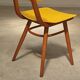 Pair of Ton Bystrice Thonet chairs in wood and yellow molded plastic