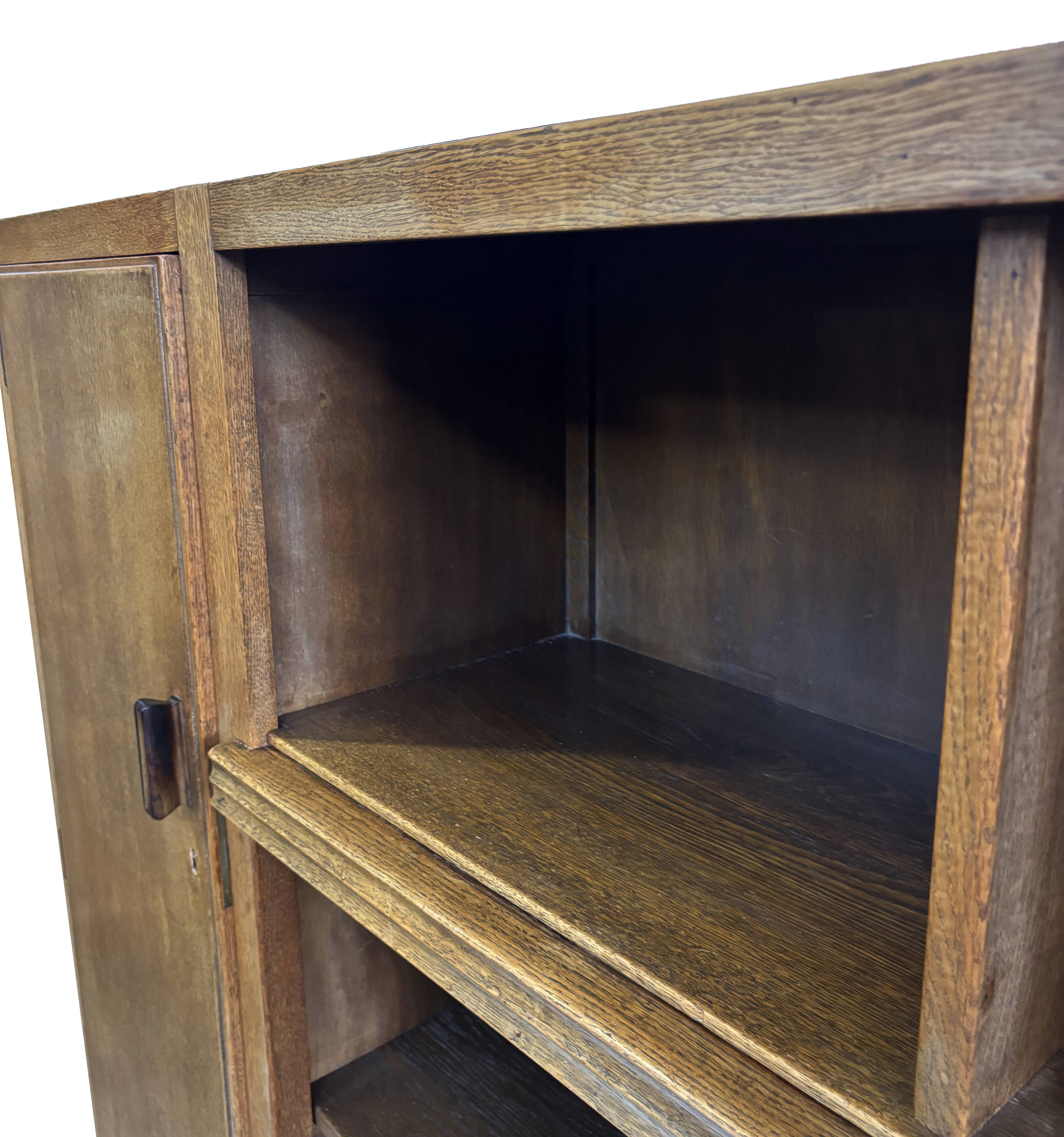 Art Deco XL Wall Cabinet Bookcase 1930s Oak Open Cabinet The Netherlands