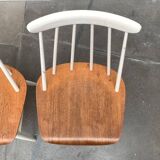 Teak mid-century table and Fanett chairs by Ilmari Tapiovaara for Asko, set of 5.