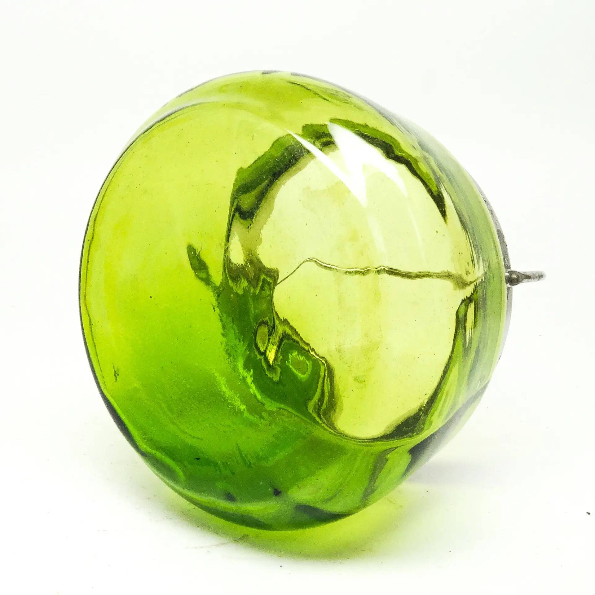 Sugar bowl, Art Nouveau, green glass, silver-plated brass, Sweden, early 20th century