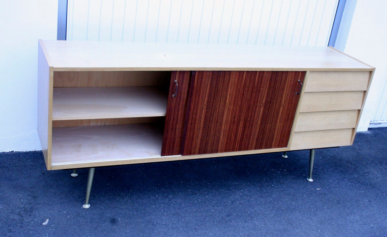 Midcentury sideboard with brass legs
