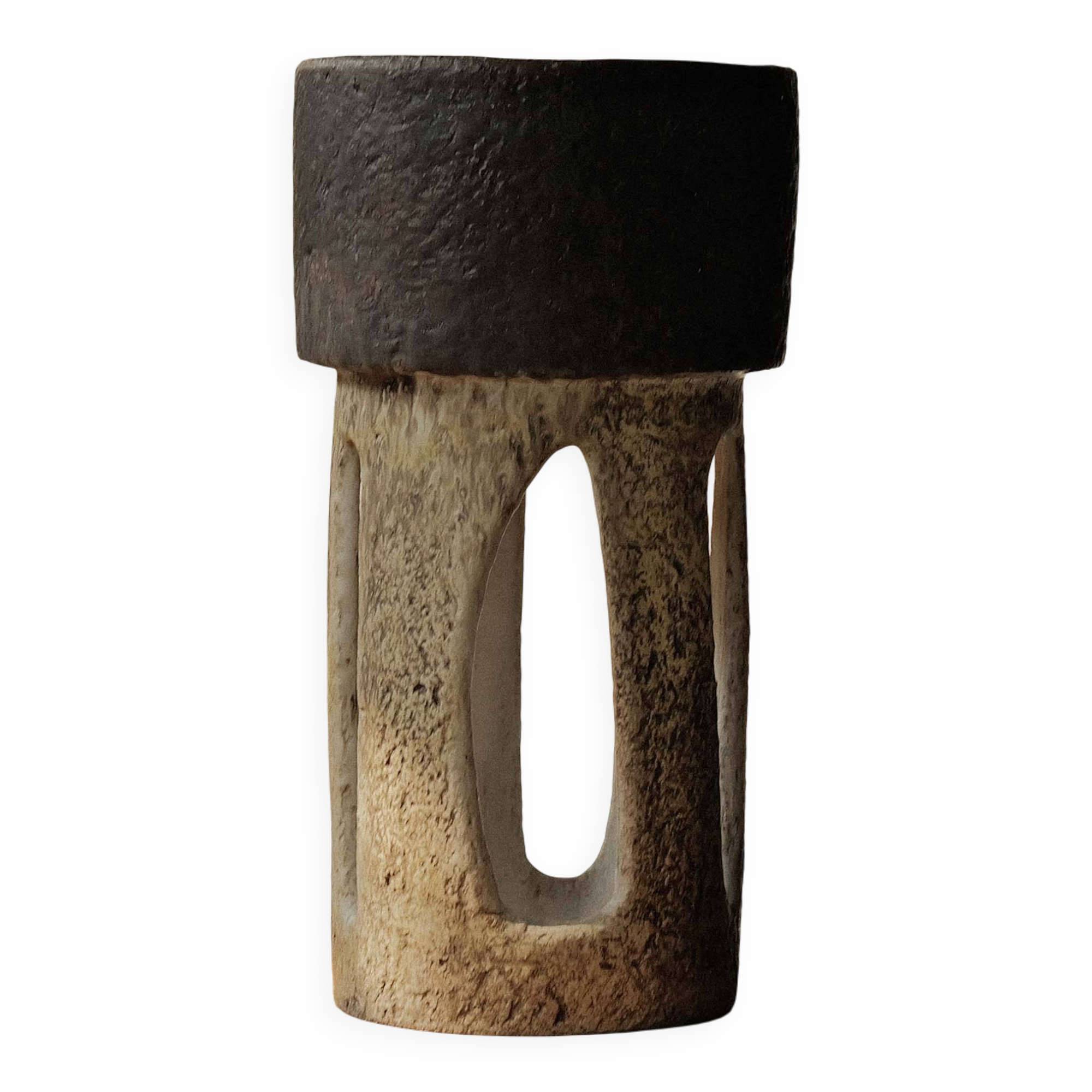 Large sculptural glazed ceramic planter, circa 1970