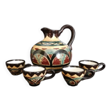 Saint Jean de Bretagne ceramic liqueur set, 5 pieces