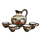 Saint Jean de Bretagne ceramic liqueur set, 5 pieces