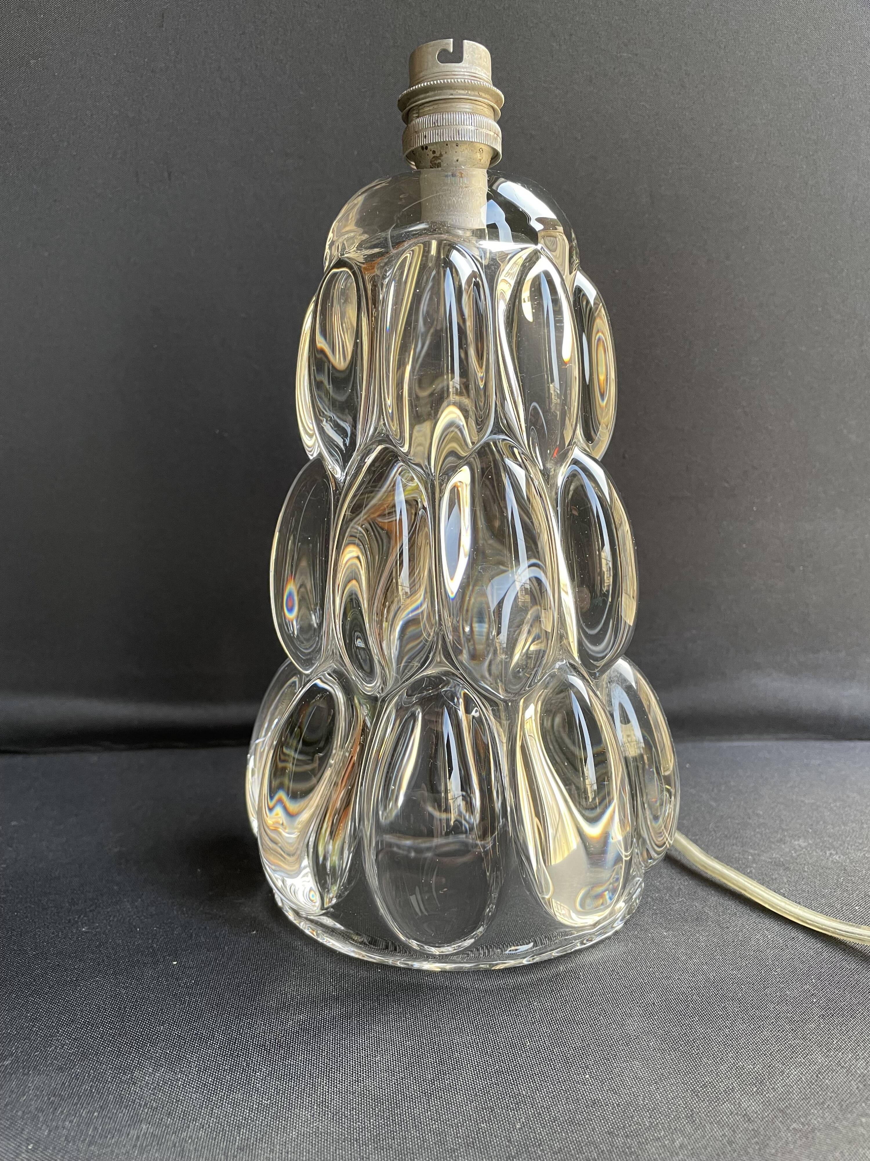 Schneider Glassworks - Important Lamp Foot - Molded Crystal - Conical with Godrons