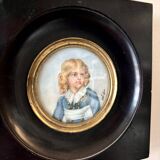Painting, miniature of the King of Rome with Napoleon III frame