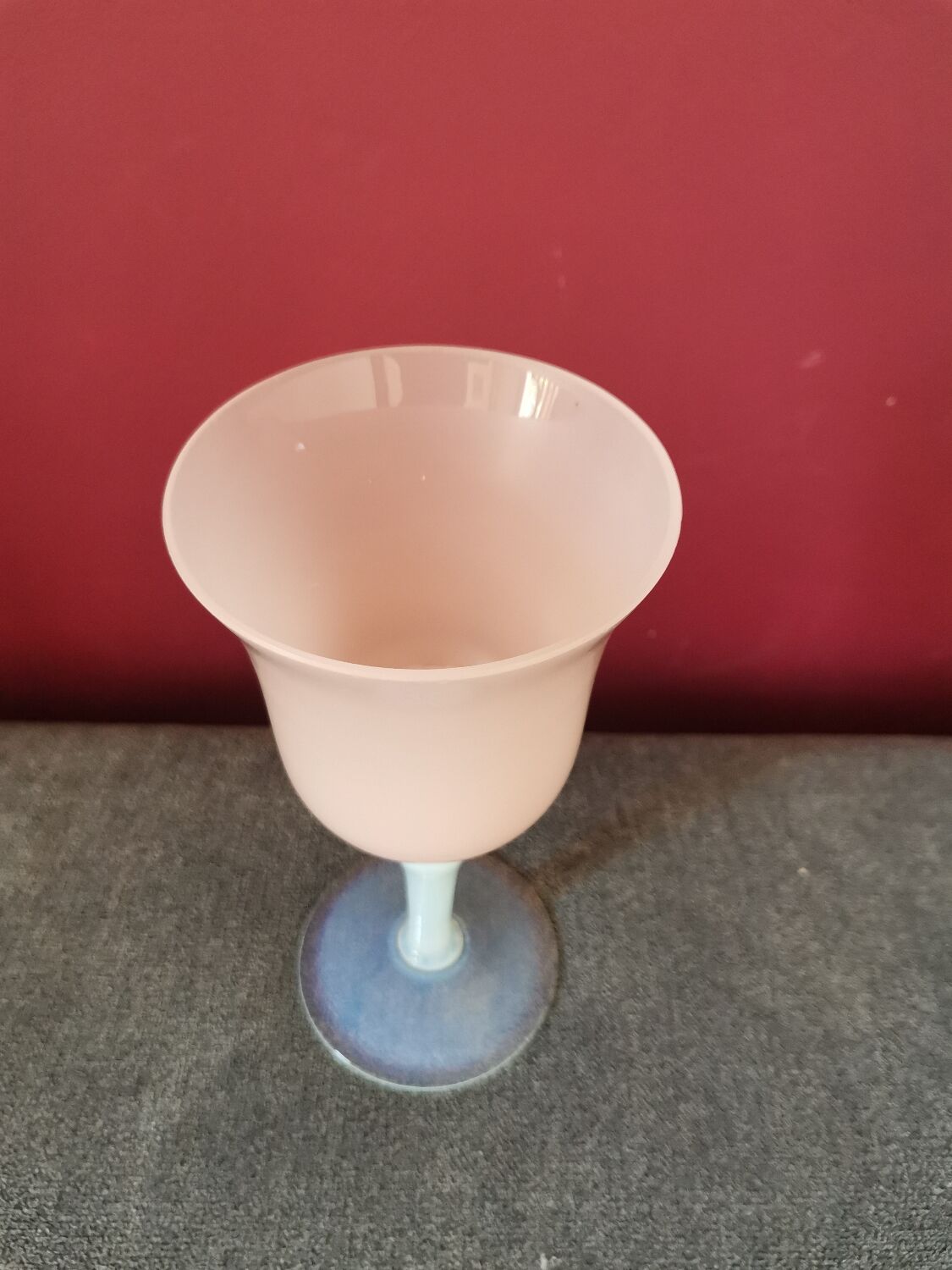Opaline pink vase glass