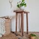 Wooden stool - wooden harness workshop look brutalist