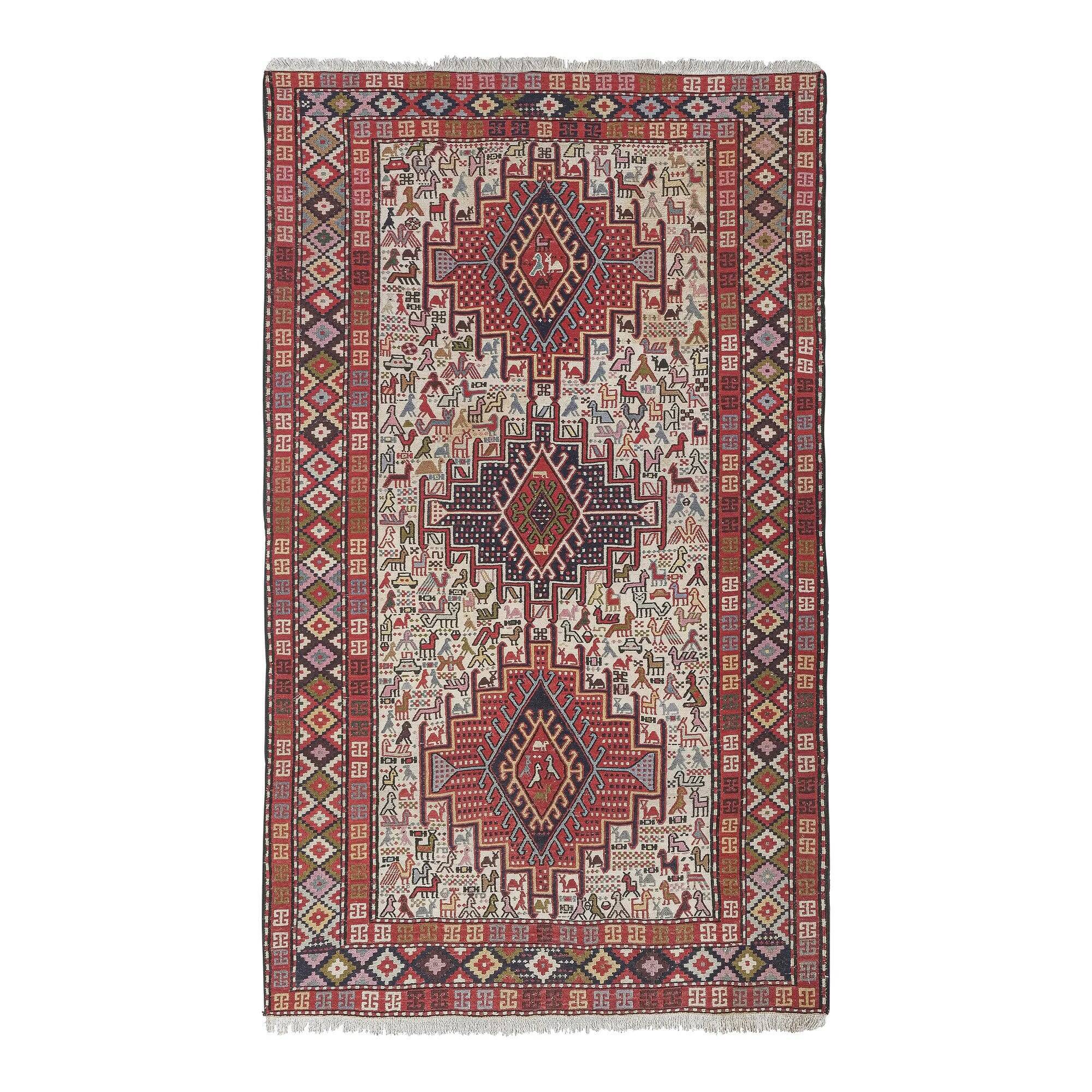 Vintage handmade Turkish rug 120x193 cm