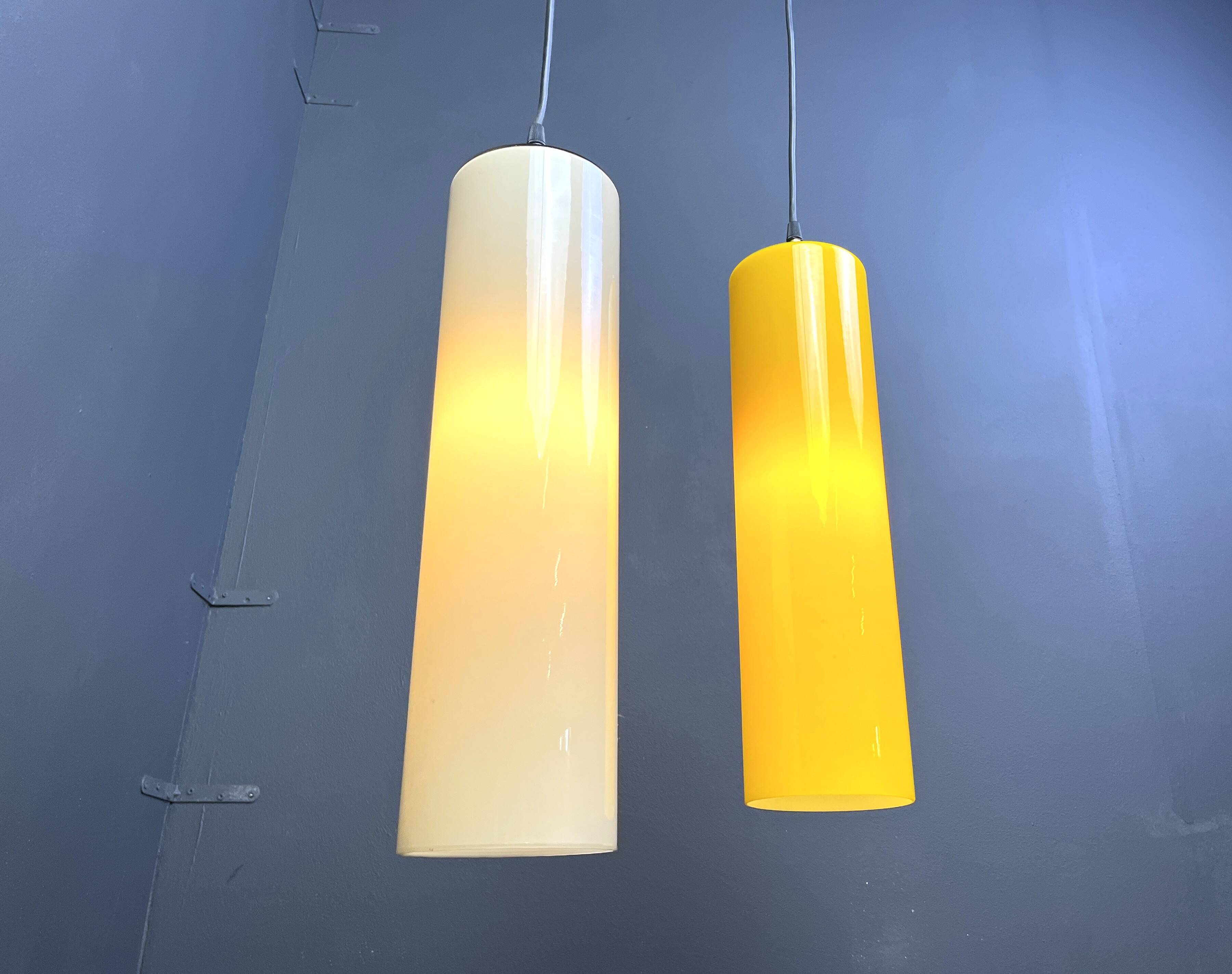 Vintage glass Italian pendant light,