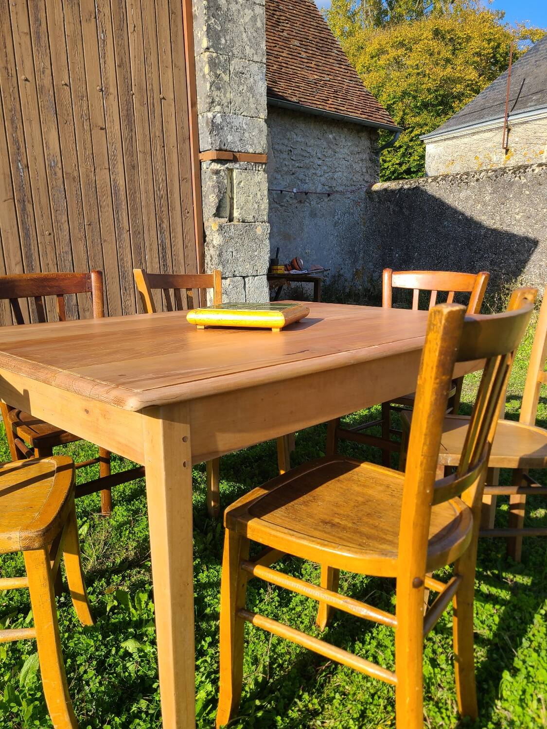Cherry wood farmhouse table circa 1930
