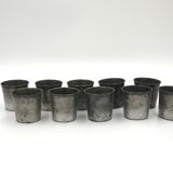 Set of 10 tin cups