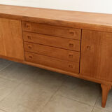 Large Danish vintage row in blond teak from the 60s