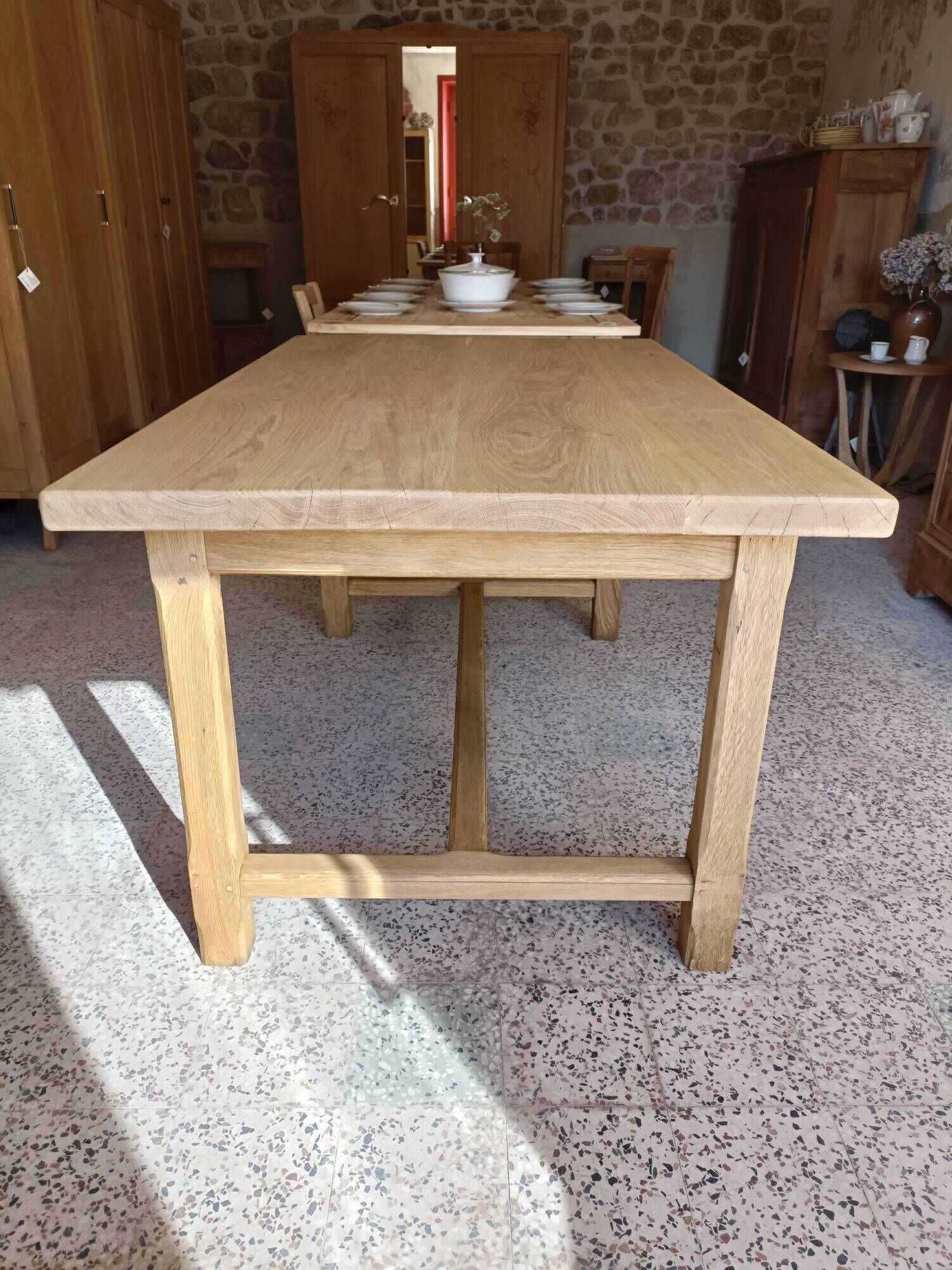 Renovated solid oak farmhouse table