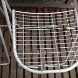 Trio of folding metal chairs