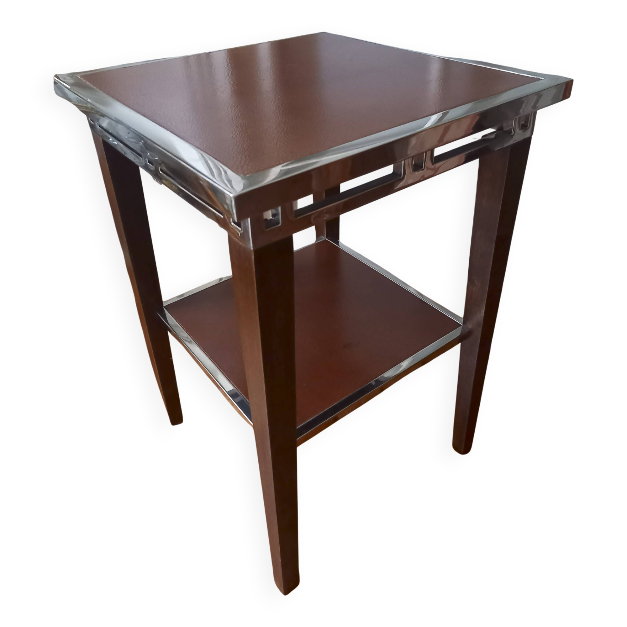 Small square side table/serving table in Art Deco style.