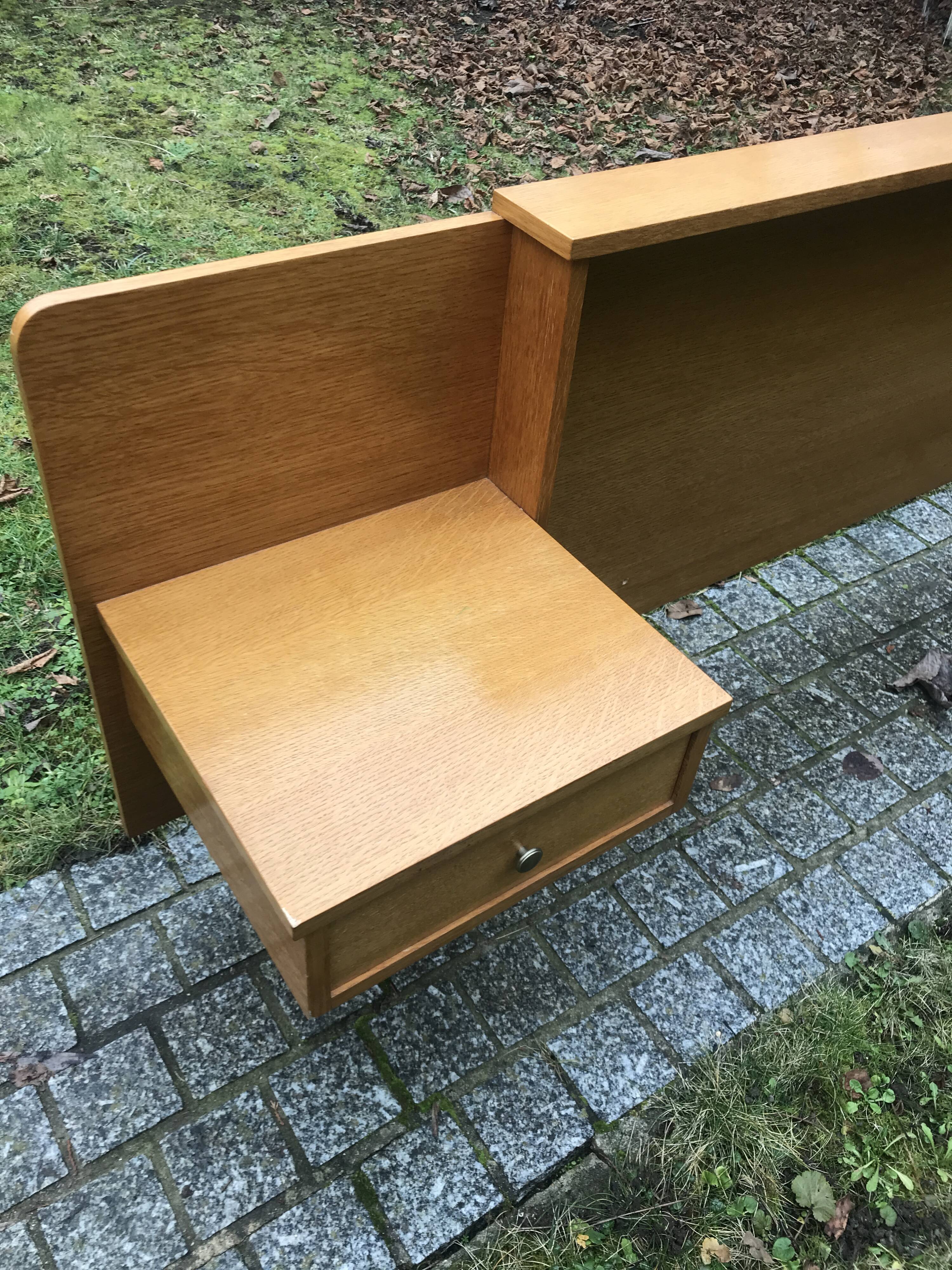 Headboard with bedside suspended 1960 vintage