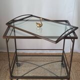 Vintage metal and glass server