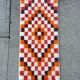 Vintage Handmade Turkish Tulu Rug with Checkered Design. Custom Options Available