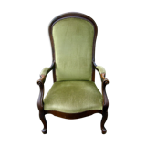 Armchair Voltaire velvet fabrics and wood massf