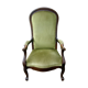 Fauteuil voltaire tissus velours et bois massf