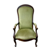 Armchair Voltaire velvet fabrics and wood massf