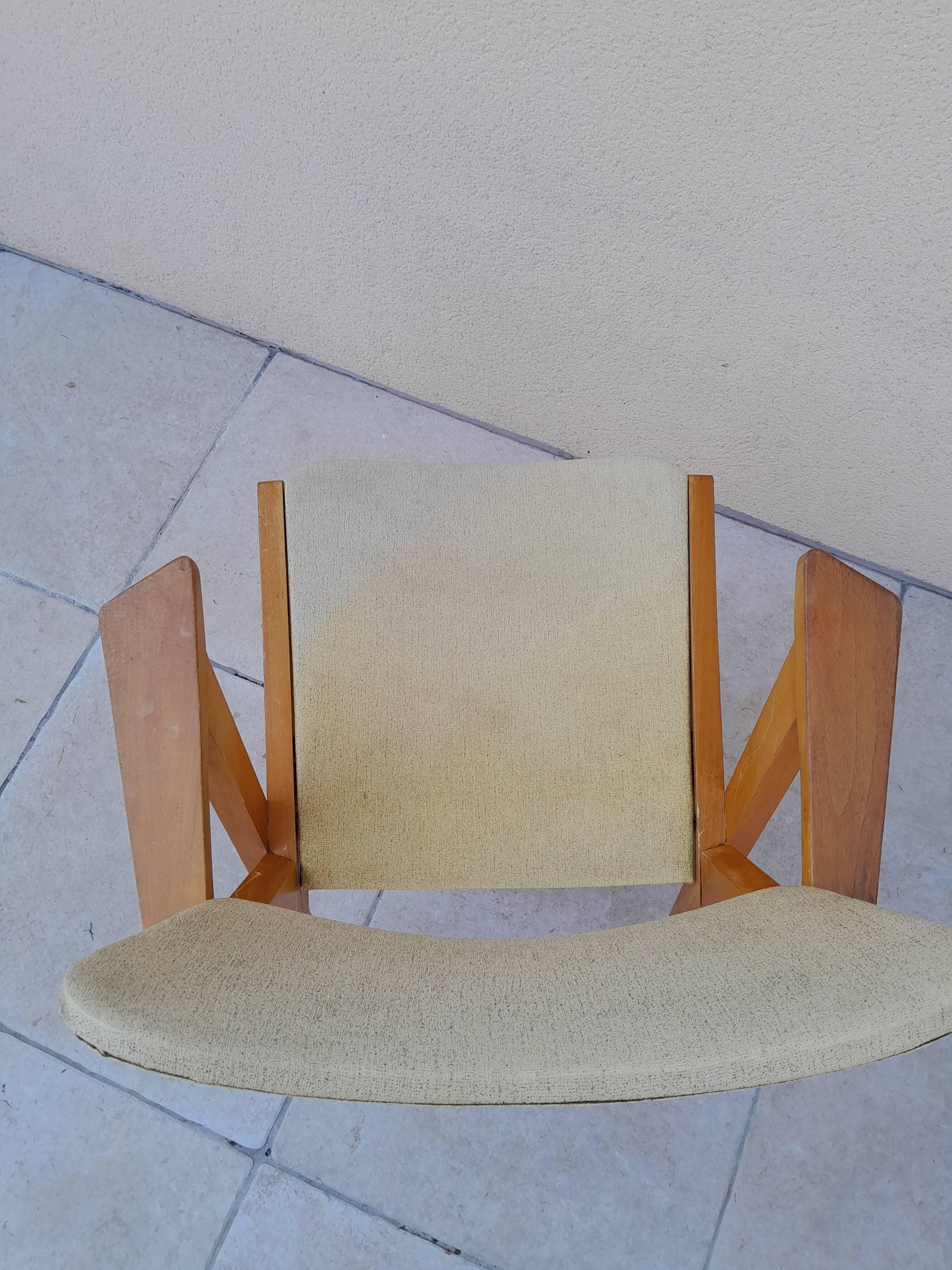 Vintage yellow club armchair year 50 60