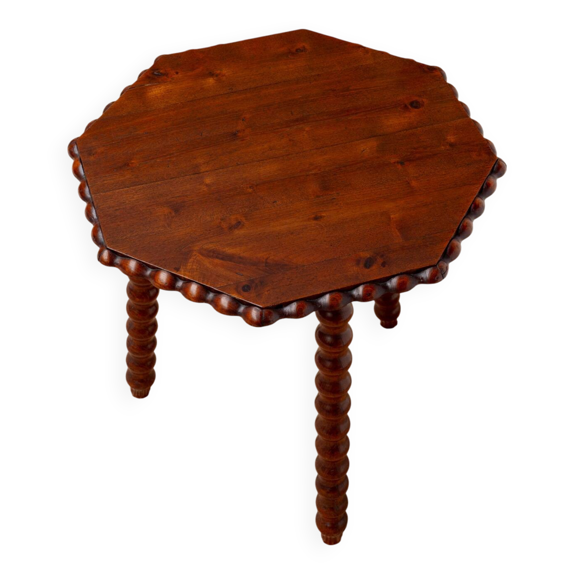 Table d'appoint tripode victorienne antique en chêne, XIXe siècle