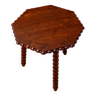 Antique Victorian Oak Bobbin Tripod Side Table, 19th century