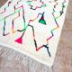 Handmade Berber wool rug: Moroccan Azilal style, colorful patterns