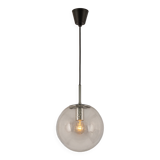 Small Limburg chrome pendant light with clear glass globe, Germany, 1970s.
