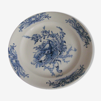 Plat rond en faience