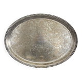 Vintage Silver Metal Tray Floral Rococo Pattern 55x40cm 1970