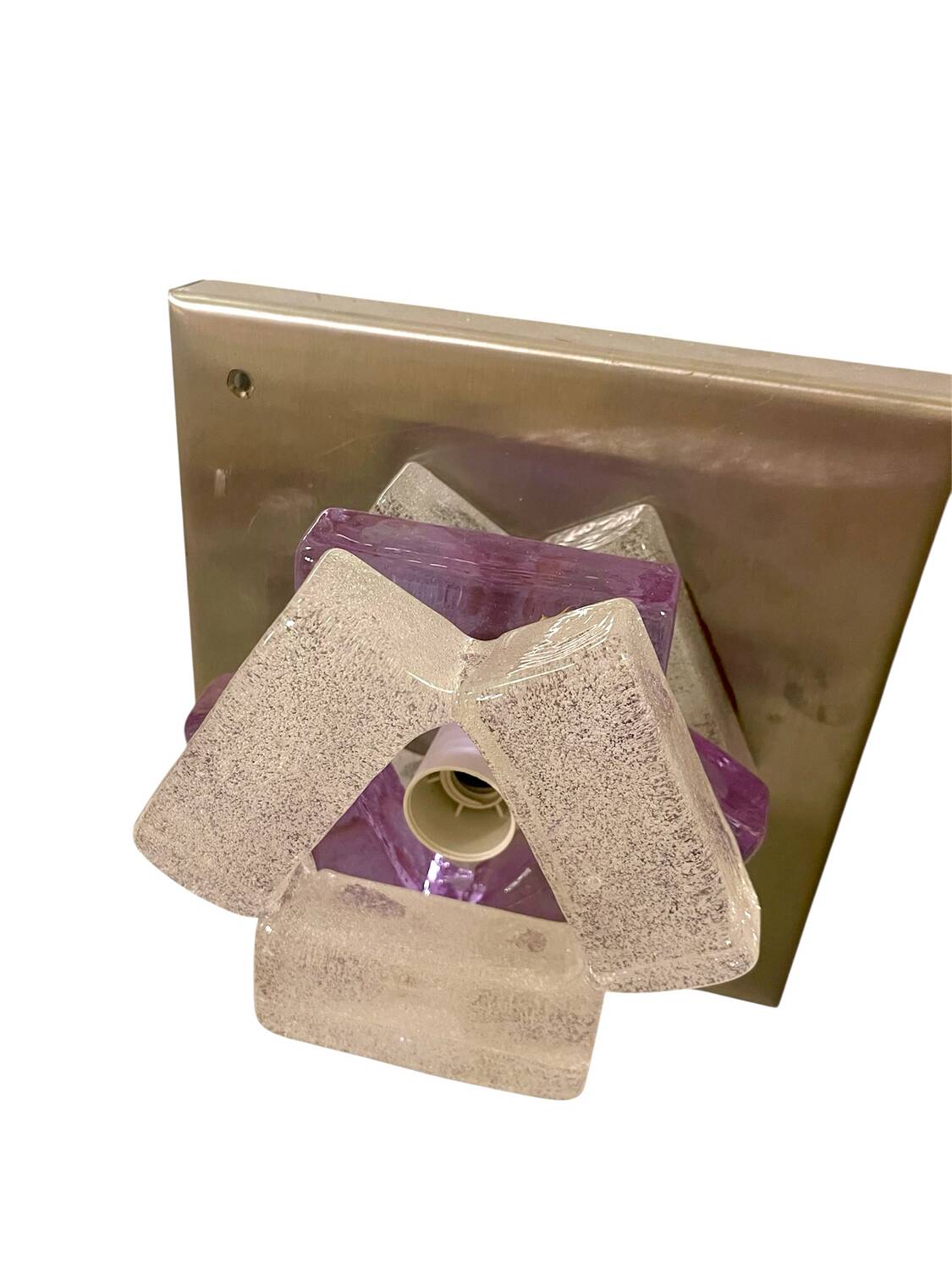 Albano Poli by Poliarte two-tone murano glass wall light, Italy 1970