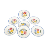 Lot of 7 plates Sarreguemines, model rustic. French Antique