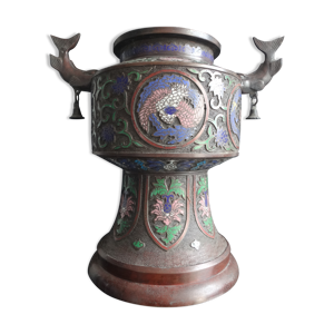 vase en bronze émaux