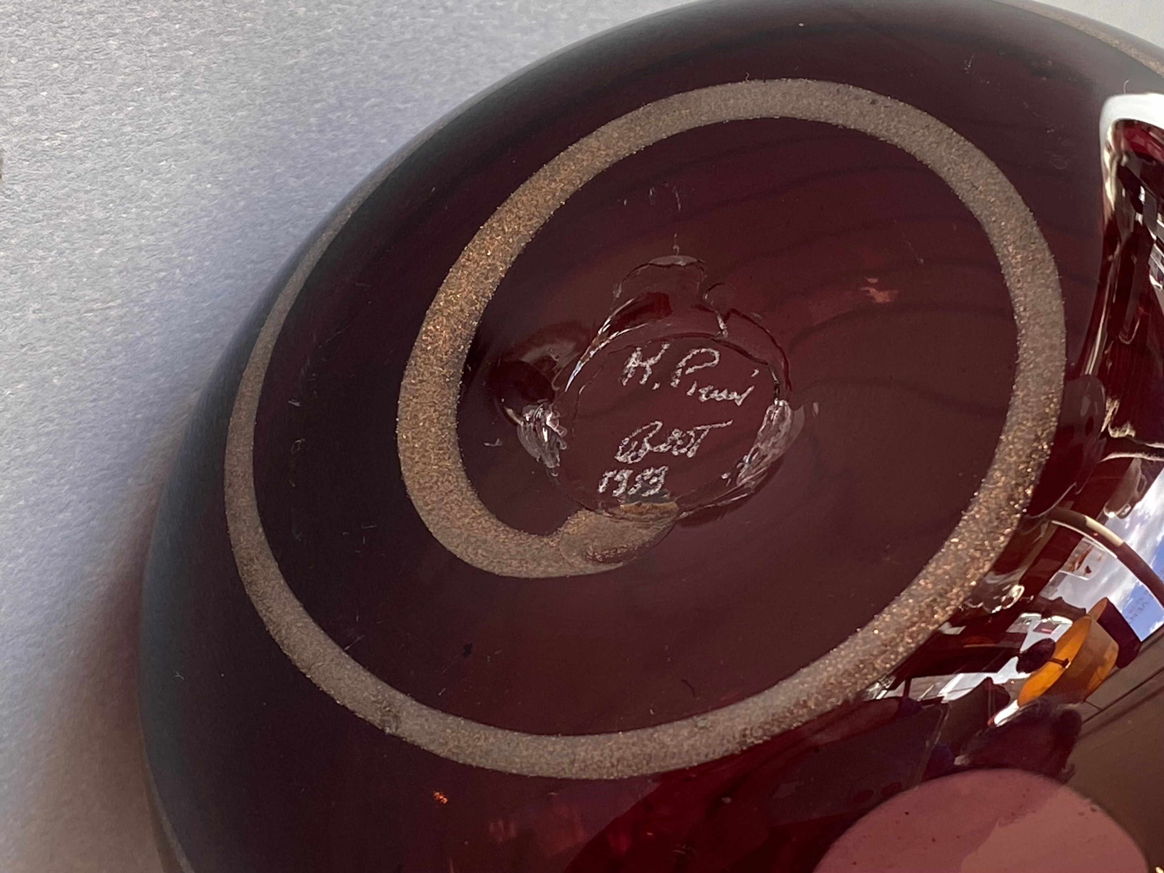 Vase verre Robert Pierini Biot