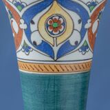 Pair of hand-painted ceramic table lamps in Dutch Art Nouveau–Art Deco style, 1910–1917.